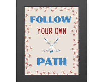 Ice Hockey Art, Motivational Print, Hockey Kids Gift, Hockey Wall Art, Inspirational Hockey Poster, Hockey Bathroom decor, Bedroom Poster