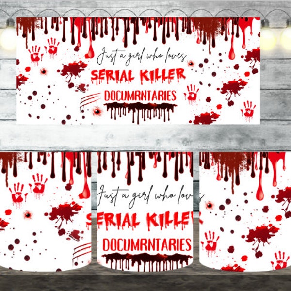 Digital Serial Killer 300dpi 11oz, 12oz & 15oz Mug Wrap/Mug Sublimation/Digital Mug File/Mug Template/Horror/Scary/Documentaries