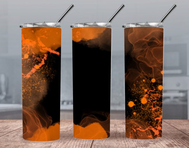 Black and Orange Tumbler - Etsy