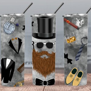 Groom 300dpi 20oz STRAIGHT Skinny Tumbler Wrap/Groom Wedding 20oz/30oz Sublimation/Mr. Man Husband Groom Digital 20oz Tumbler/Beard