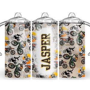 Digital Dirt Bike 300dpi 12oz Kids Sippy cup Tumbler Wrap PNG /12oz Kids Sublimation/12oz Tumbler/Personalize/Customize/Pattern/Boys/Brown