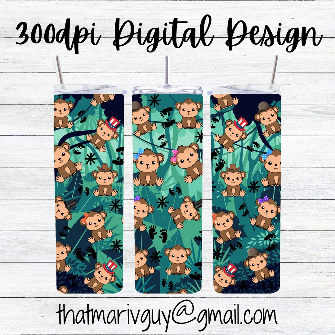 Digital Monkeys 300dpi 20oz STRAIGHT Skinny Tumbler Wrap/30oz Tumbler ...