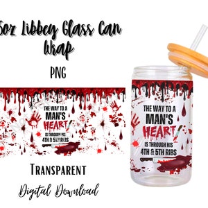 Digital 4e et 5e côtes 16 oz Libbey verre peut gobelet Sublimation Design - Design Télécharger PNG/Bloody/Horror/Crime/Murder/Scarry/Halloween