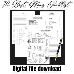 Best Man's Checklist/groomsmen to Do List/printable Best Man Wedding ...