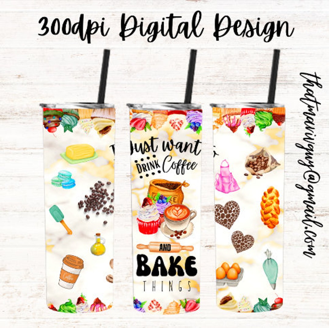 Baking is My Therapy, Printed Sublimation 20 oz Tumbler Wraps, Ready-t –  Brush and Bristle Studio