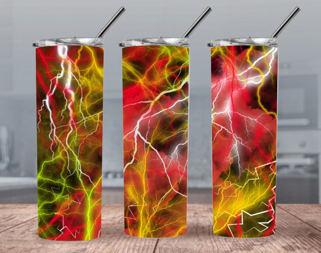 Lightning 300dpi 20oz STRAIGHT Skinny Tumbler Wrap/background 30oz