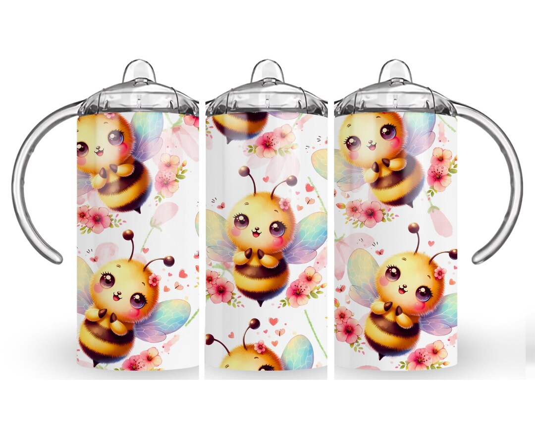 Bee 300dpi 12oz Kids Sippy Cup Tumbler Wrap PNG /12oz Kids Sublimation ...