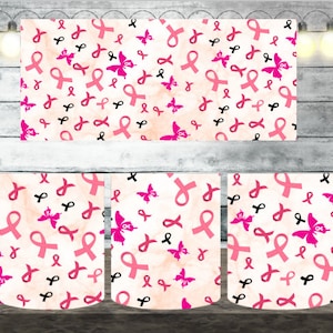 Digital Cancer 300dpi 11oz, 12oz & 15oz Mug Wrap/Mug Sublimation/Digital Mug File/Mug Template/Pink Ribbon/Survivor/Fighter/Pattern