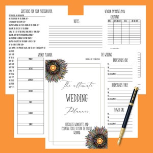 Wedding planner printable/Printable wedding planner kit/Wedding binder template/ Wedding planning book/wedding planner organizer/Wedding PDF