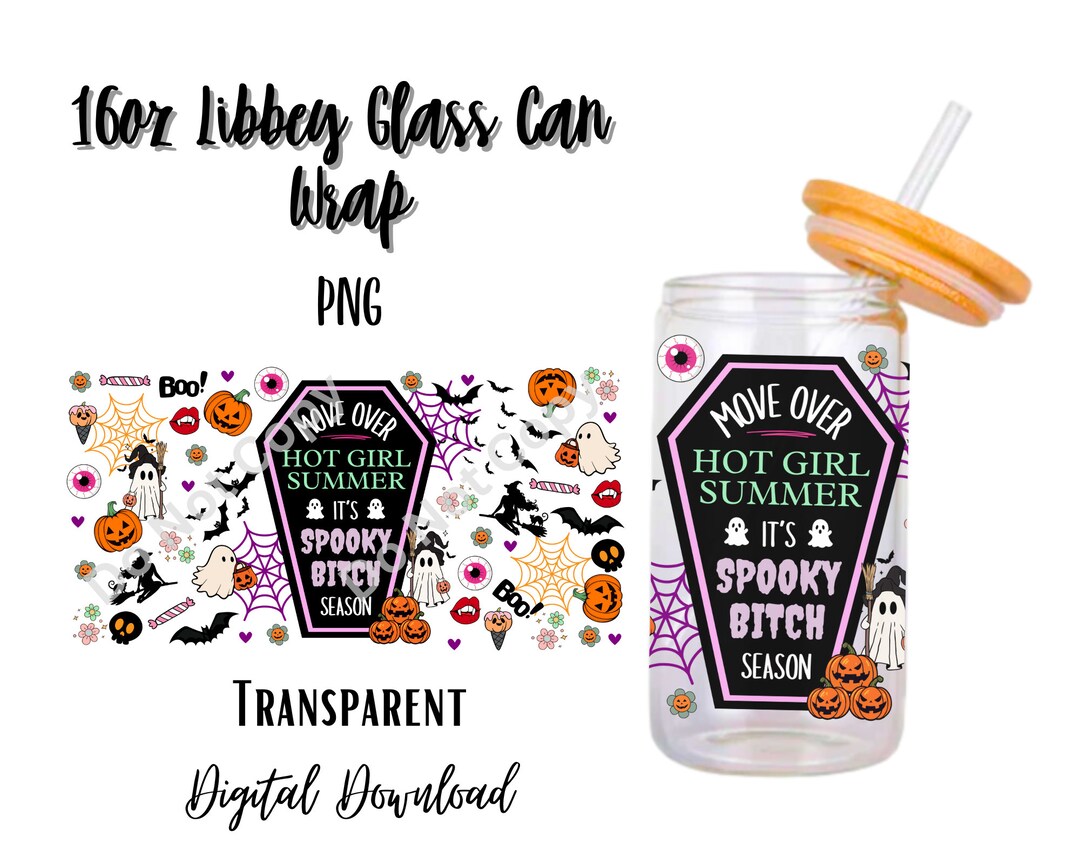 Halloween 16oz Libbey Glass Can Tumbler Sublimation Design/digital