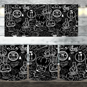 Digital Chef 300dpi 11oz, 12oz & 15oz Mug Wrap/Mug Sublimation/Digital Mug File/Mug Template/Cooking/Kitchen/Food