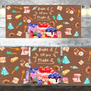 Digital Baking 300dpi 11oz, 12oz & 15oz Mug Wrap/Mug Sublimation/Digital Mug File/Mug Template/Cakes/Kitchen/Cupcakes/Baker