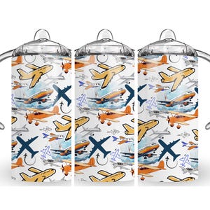 Digital Airplanes 300dpi 12oz Kids Sippy cup Tumbler Wrap PNG /12oz Kids Sublimation/Pattern/Fly/Cute/Pattern/Sky/Girls/Boys/Travel