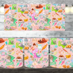 Digital Baking 300dpi 11oz, 12oz & 15oz Mug Wrap/Mug Sublimation/Digital Mug File/Mug Template/Cakes/Kitchen/Cupcakes/Baker