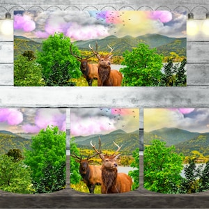 Digital Stag 300dpi 11oz, 12oz & 15oz Mug Wrap/Mug Sublimation/Digital Mug /Mug Template/Deer/Hunting/Animal/Forest/Nature
