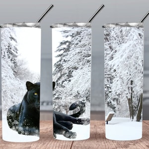 Black Panther 300dpi 20oz STRAIGHT Skinny Tumbler Wrap/30oz Tumbler Sublimation/Digital 20oz 30oz Tumbler/Cat/Animal/Snow/Nature/Winter