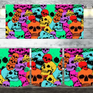Digital Skulls 300dpi 11oz, 12oz & 15oz Mug Wrap/Mug Sublimation/Digital Mug /Mug Template/Skeleton/Pattern