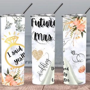 Pink Future Mrs 300dpi 20oz STRAIGHT Skinny Tumbler Wrap/Future Bride Wedding 20oz/30oz Sublimation/Mrs. Minimalist Digital 20oz Tumbler
