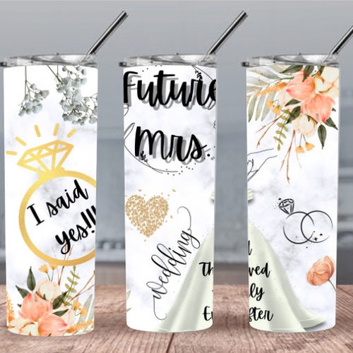Różowa Przyszła Pani 300dpi 20oz PROSTA, chuda folia na kubek/Przyszła Panna Młoda Ślub 20oz/30oz Sublimacja/Mrs. Minimalist Digital 20oz Tumbler