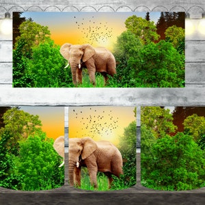 Digital Elephant 300dpi 11oz, 12oz & 15oz Mug Wrap/Mug Sublimation/Digital Mug /Mug Template/Animal/Forest/Nature