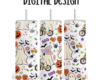 Fantasma 300 dpi DRITTO Skinny Tumbler Wrap/30 oz Tumbler Sublimazione/Digitale 20 oz Tumbler/Halloween/Boo/Spooky/Viola/Arcobaleno/Zucca/Pipistrello