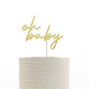 oh baby cake topper, cake topper, glitter cake topper, baby shower decor, baby shower cake topper, baby shower, gender reveal cake topper