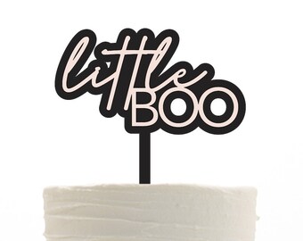 little boo cake topper, cake topper, acrylic cake topper, little boo is due, a little boo is almost due, baby shower decor, halloween