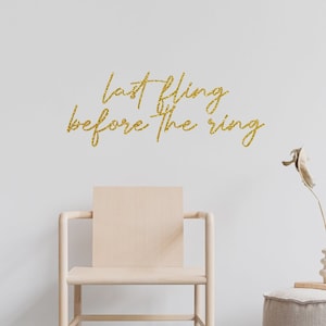 last fling before the ring banner, glitter banner, bachelorette banner, bachelorette decor, banner, bachelorette party, party banner