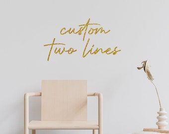 benutzerdefiniertes zweizeiliges Banner, benutzerdefiniertes Banner, Glitzerbanner, benutzerdefiniertes Namensbanner, Partybanner, Partydekor, benutzerdefiniertes Partydekor, Banner