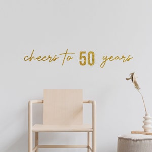 saluti ai 50 anni, banner anniversario, banner personalizzato, banner anno personalizzato, banner glitter, banner festa, arredamento anniversario