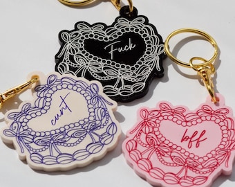 vintage cake keychain, heart cake keychain, heart cake, vintage heart cake, keychain, keychains, custom keychain, cake heart, coquette