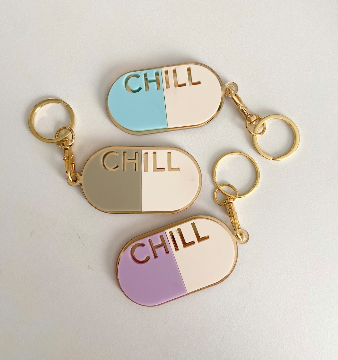 Chil Pill Keychain, Chill Pill, Eclectic Keychain, Keychains, Gag Gift Keychain, Custom Keychain