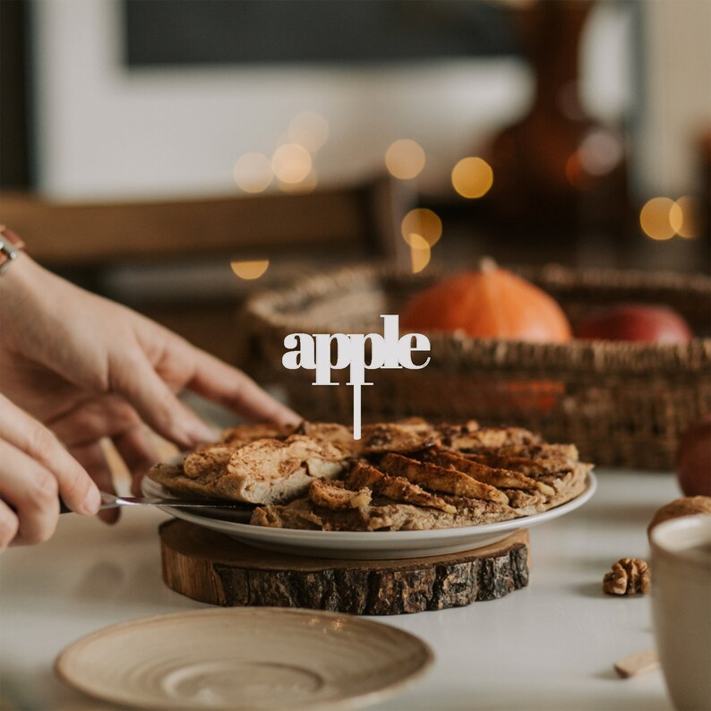 pie topper, pie name topper, thanksgiving decor, thanksgiving, Friendsgiving, Friendsgiving decor, apple pie, pecan pie, pumpkin pie decor image 2