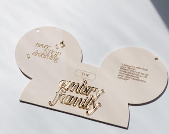 étiquette de poussette, étiquette de poussette disney, oreilles de mickey, Mickey Mouse, signe de poussette, cela appartient au signe, signe de Disneyland, étiquette de poussette personnalisée