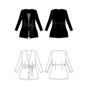 Coat Fashion Flat Templates / Technical Drawings / Fashion CAD Designs for Adobe Illustrator / Fashion flat sketch