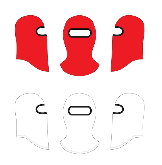 Balaclava Fashion Flat Templates Etsy
