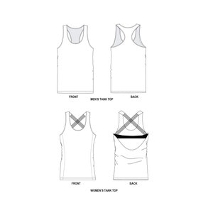 Tank tops Men & Women Fashion Flat Templates
