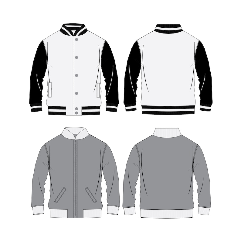 Bomber Jackets With Button and Zipper Opening / Technical - Etsy