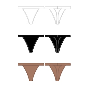 Thong / Technical Drawings / Fashion CAD Designs for Adobe Illustrator / Fashion flat sketch