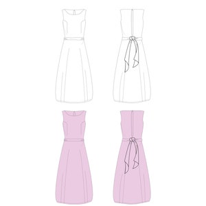 Dress Fashion Flat Templates / Technical Drawings / Fashion CAD Designs for Adobe Illustrator / Fashion flat sketch
