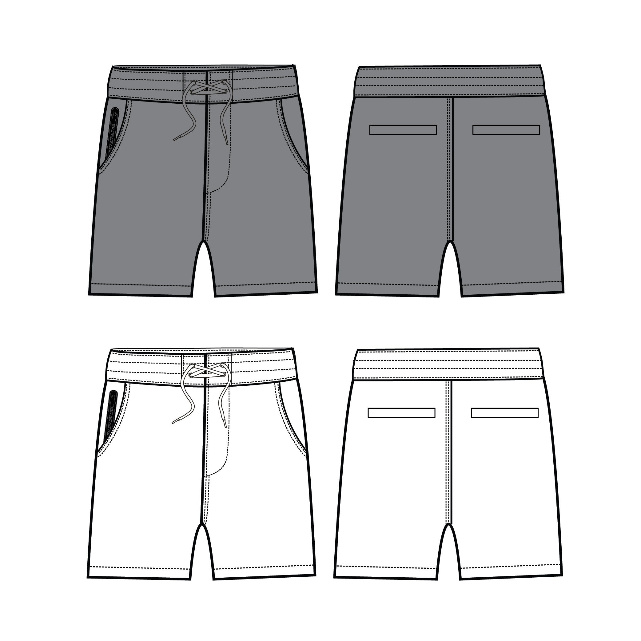Short Pants, Flat Sketch Template, Vector, Apparel Template. Technical  Sketch Of Shorts. Royalty Free SVG, Cliparts, Vectors, and Stock  Illustration. Image 146527301.