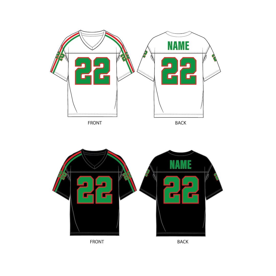 American Football Jersey Fashion Flat Templates / Technical Drawings
