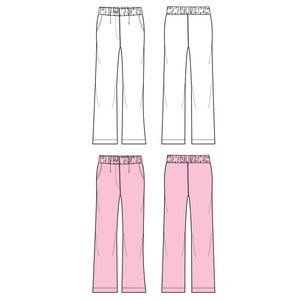 Pants fashion flat templates / Technical Drawings / Fashion CAD Designs for Adobe Illustrator / Fashion flat sketch