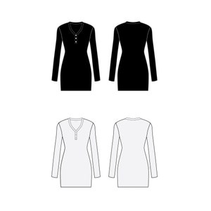 Womens Dress Fashion Flat Templates / Technical Drawings / Fashion CAD Designs for Adobe Illustrator / Fashion flat sketch