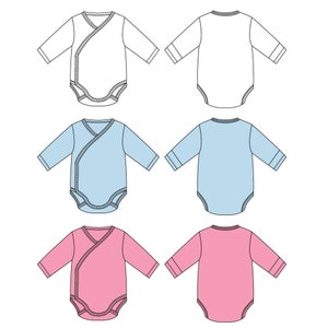 Baby clothes bundle vectors - set of toddler clothing -fashion flat sketch  for adobe illustrator - technical drawing -baby clothes templates