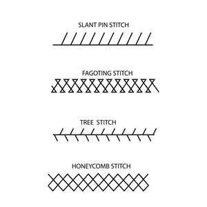 Stitching Brush Assorted 4 / Technical Drawings / Fashion CAD Designs for Adobe Illustrator / Fashion flat sketch
