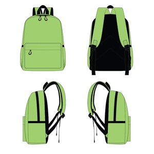 Puede incluir: Una mochila de color verde lima que presenta un compartimento principal grande con cierres de cremallera dobles, un bolsillo frontal con cremallera y correas negras ajustables para los hombros. Incluye detalles en negro, asa y bolsillos laterales.