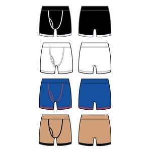 Boxer Brief Fashion flats, fashion templates, flat fashion, fashion flat, template, fashion, apparel, flat sketch, technical flats