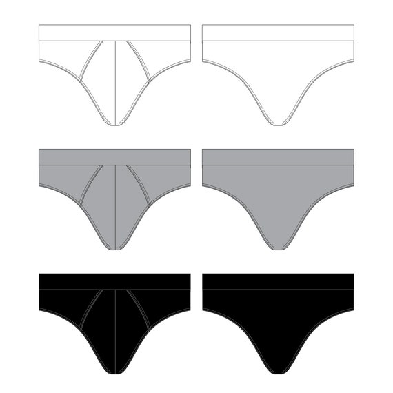 Plantillas planas de moda para calzoncillos masculinos: Dibujos