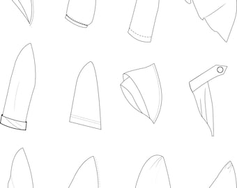Sleeves for Womens Clothes / Technical Drawings / Fashion